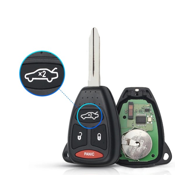 2005-2010 Chrysler Dodge Jeep / 4-Button Remote Head Key / KOBDT04A (AFTERMARKET)
